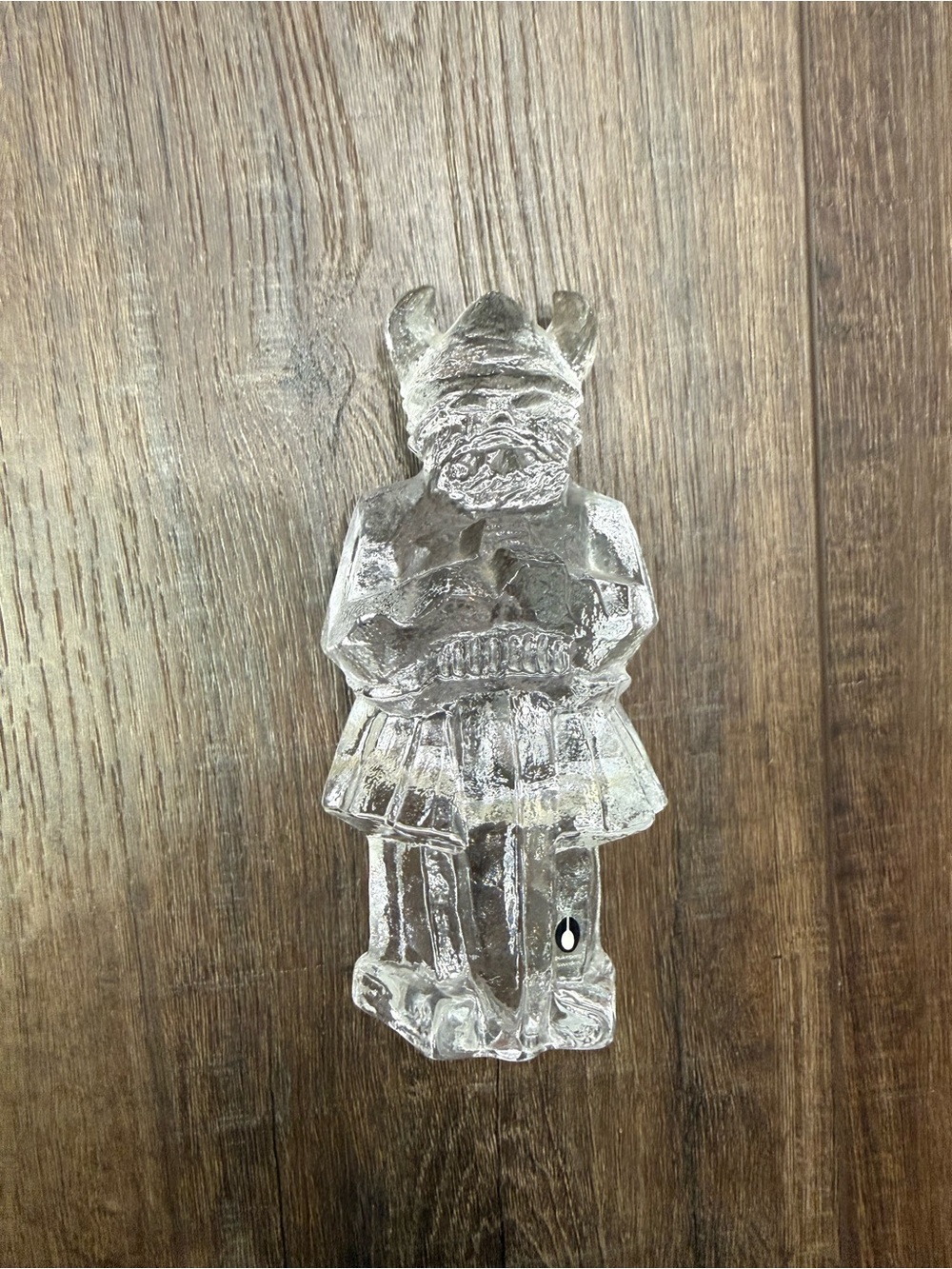Vintage Pukeberg crystal glass Viking figurine designed by Uno Westerberg Sweden